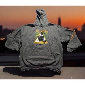Def Leppard Ripple Junction Gray Hooded Sweatshirt Sz L Classic Rock Love Bites